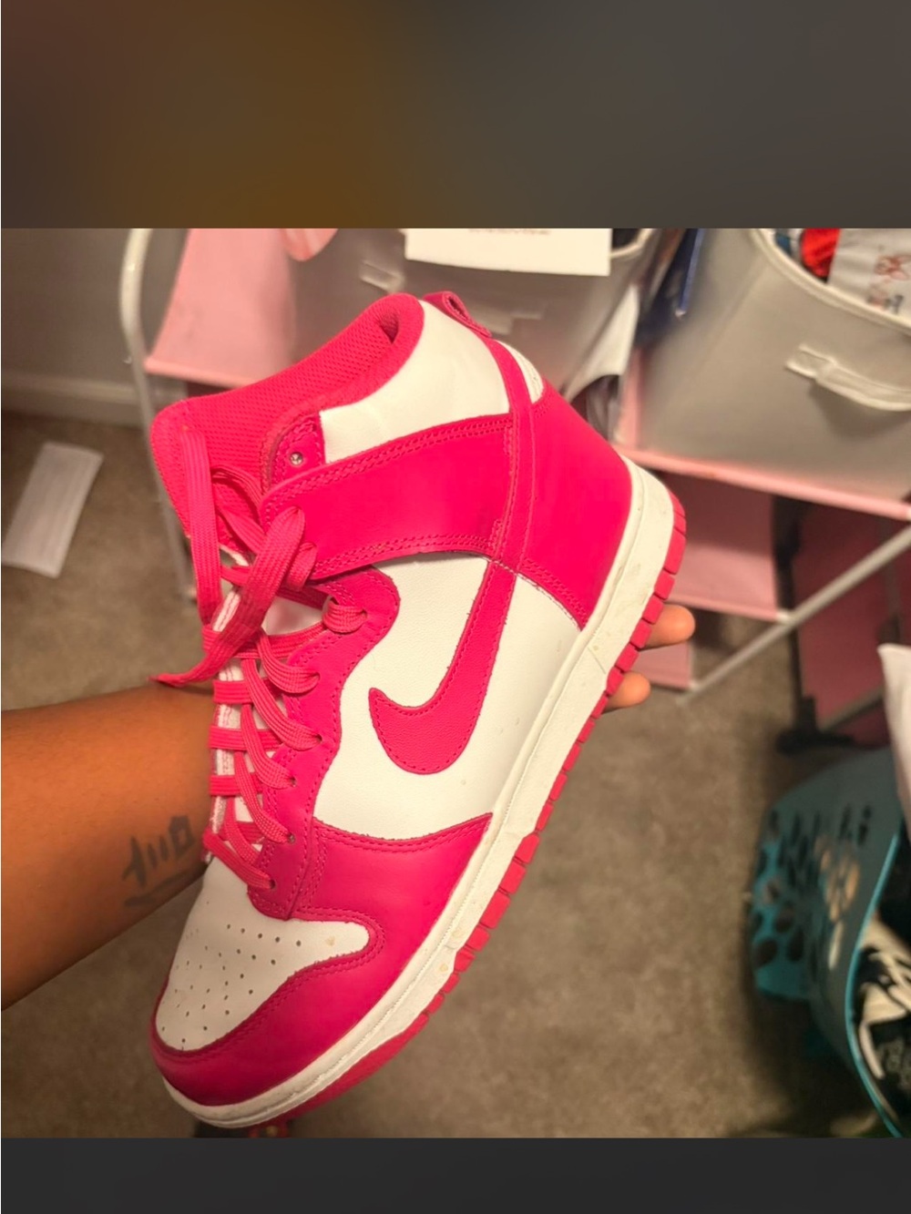 Nike Women’s Mid-Top Sneaker — White & Pink